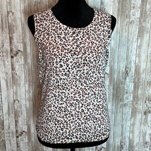 Talbots Black & Cream Sleeveless Lightweight Sweater size Small